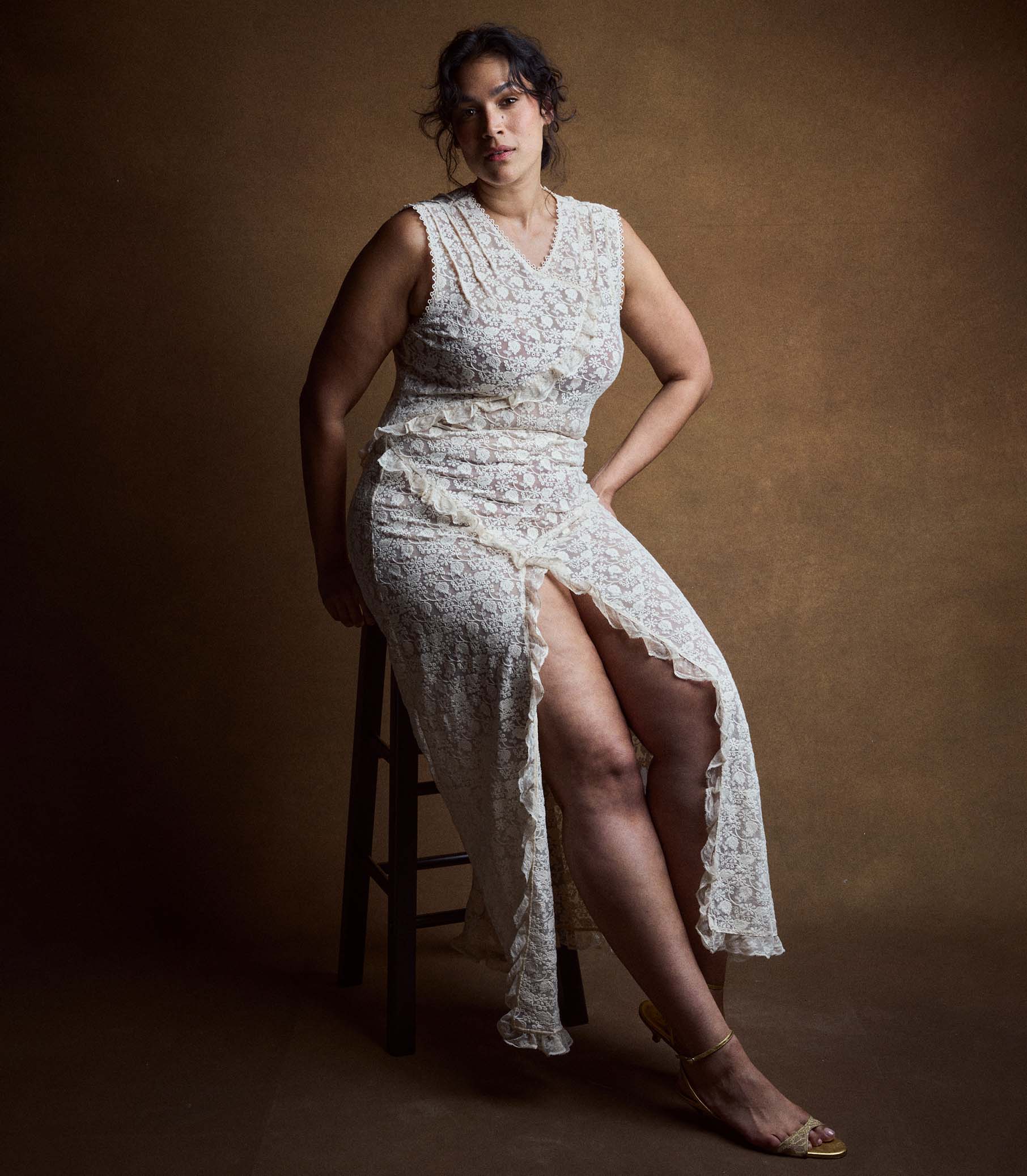 ANABELIA DRESS -- SOFT CAMELLIA