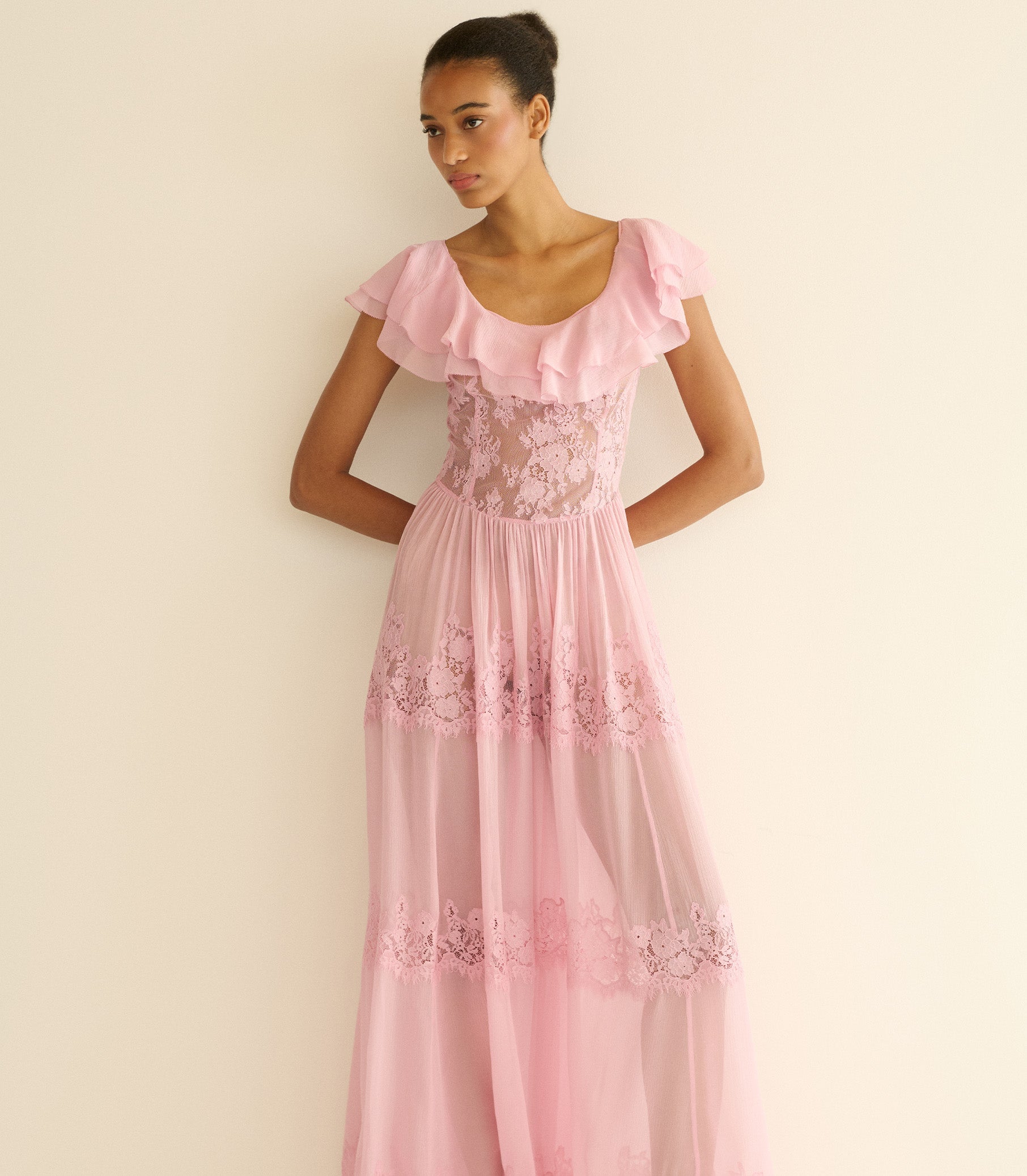 JOYELLE DRESS -- PINK HYDRANGEA