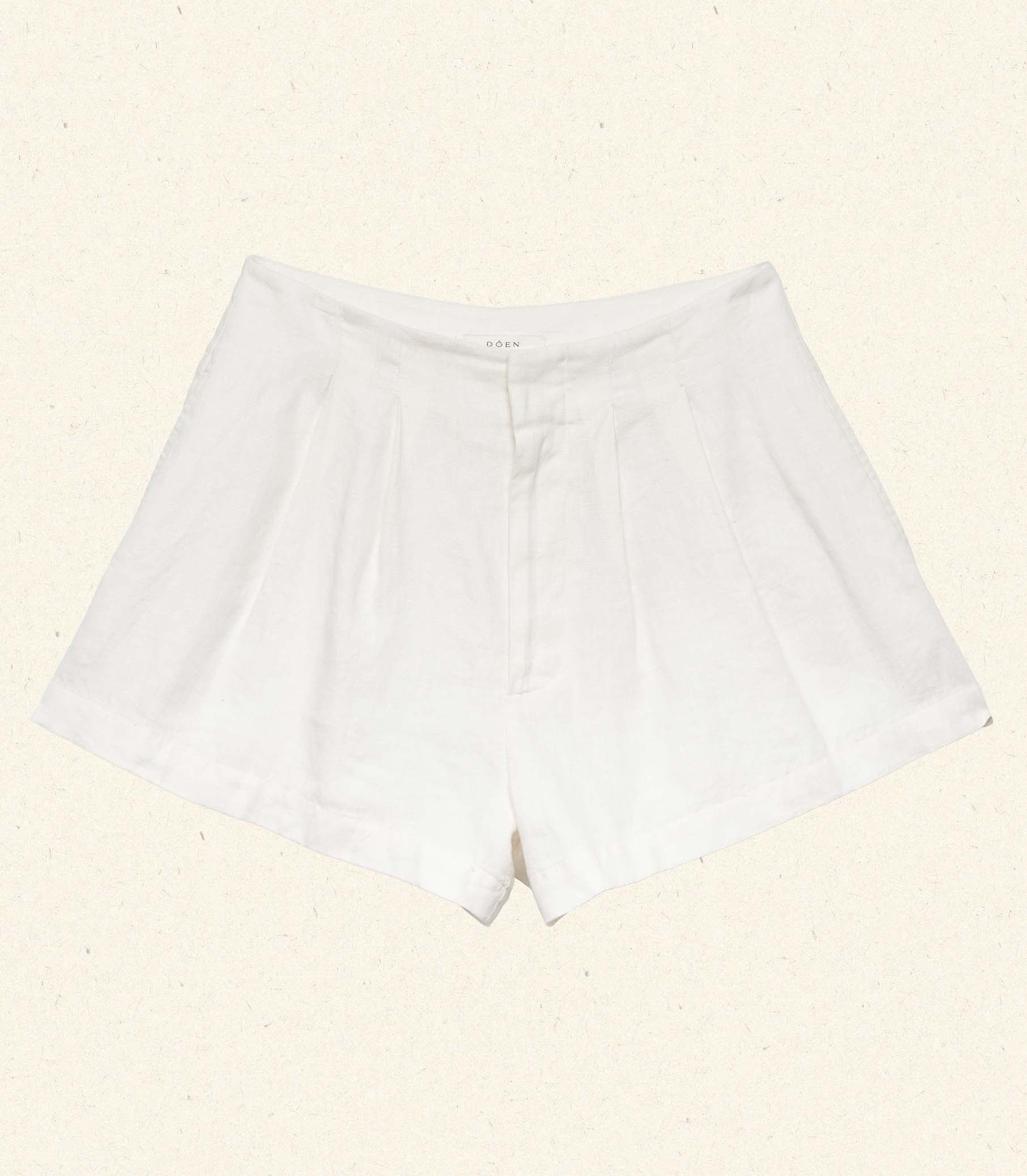 LARUE LINEN SHORT -- SALT