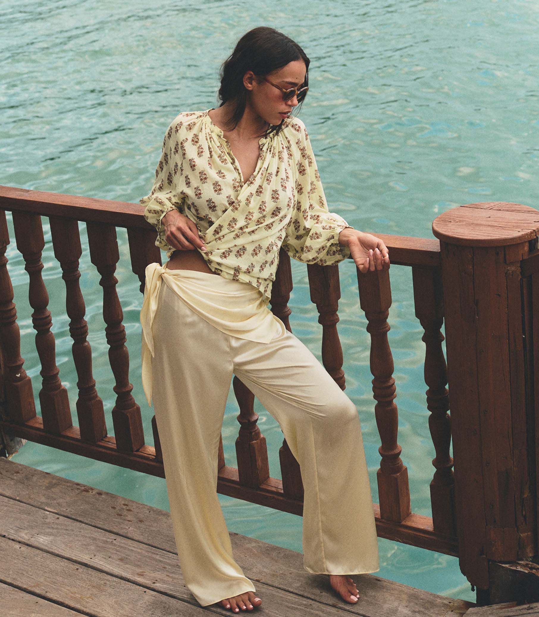 LAVON SCARF PANT -- VANILLA