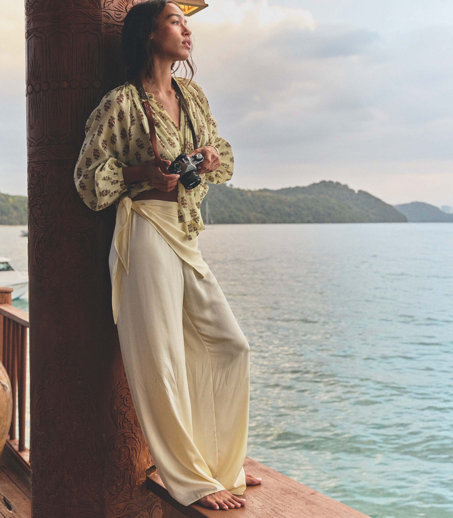 LAVON SCARF PANT -- VANILLA