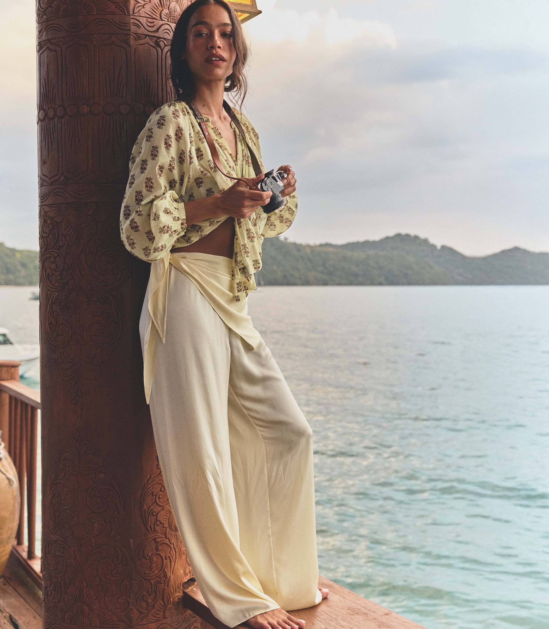 LAVON SCARF PANT -- VANILLA