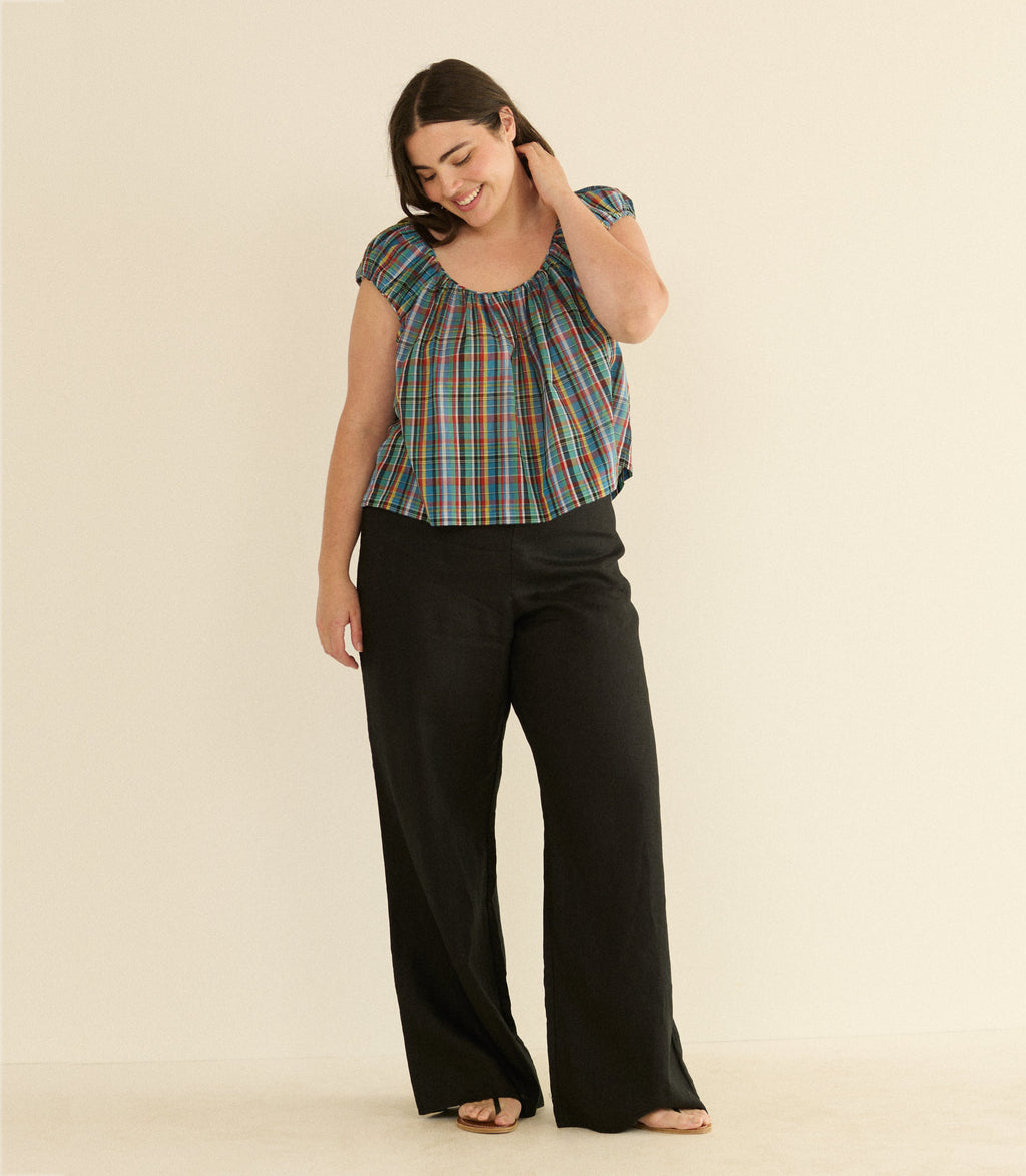LAVON LINEN PANT -- BLACK