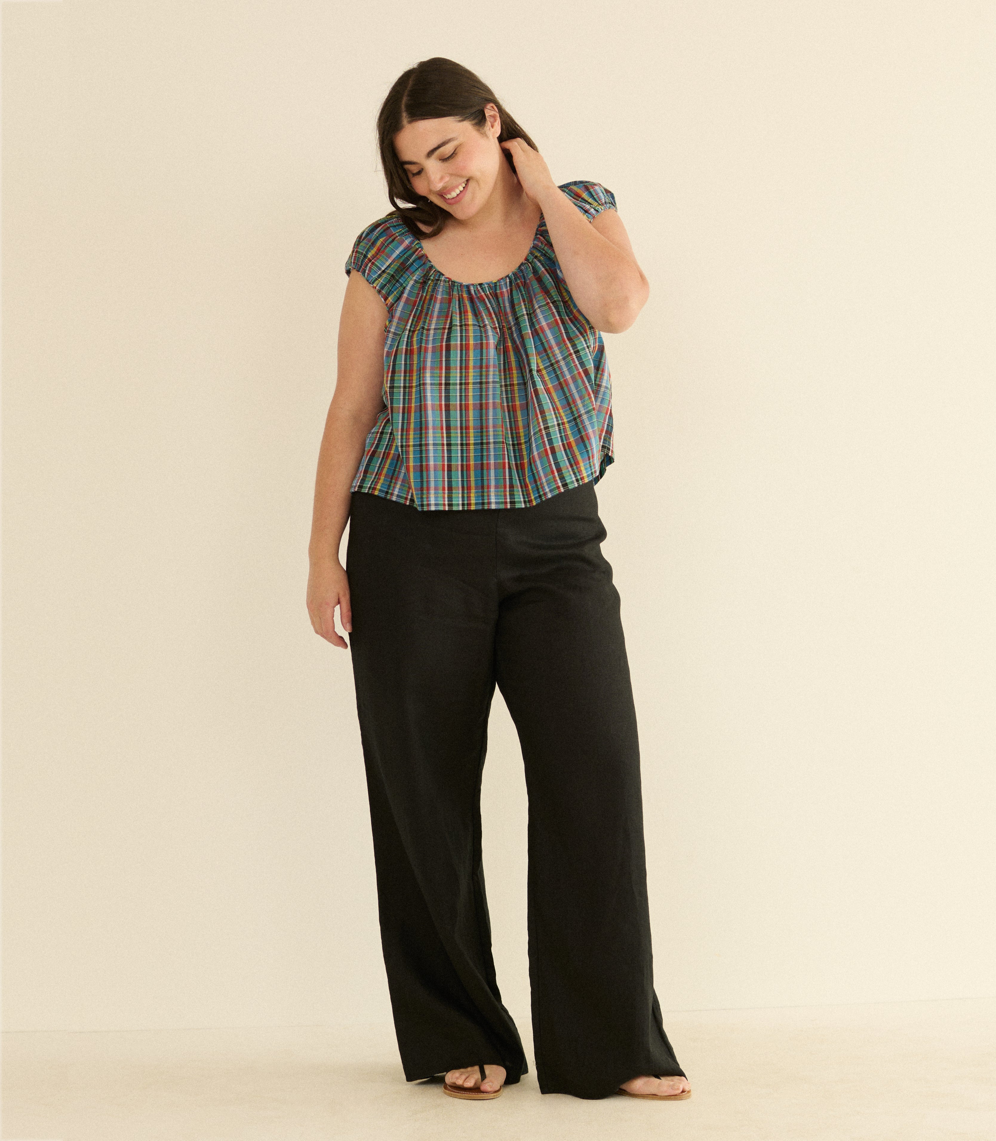 LAVON LINEN PANT -- BLACK