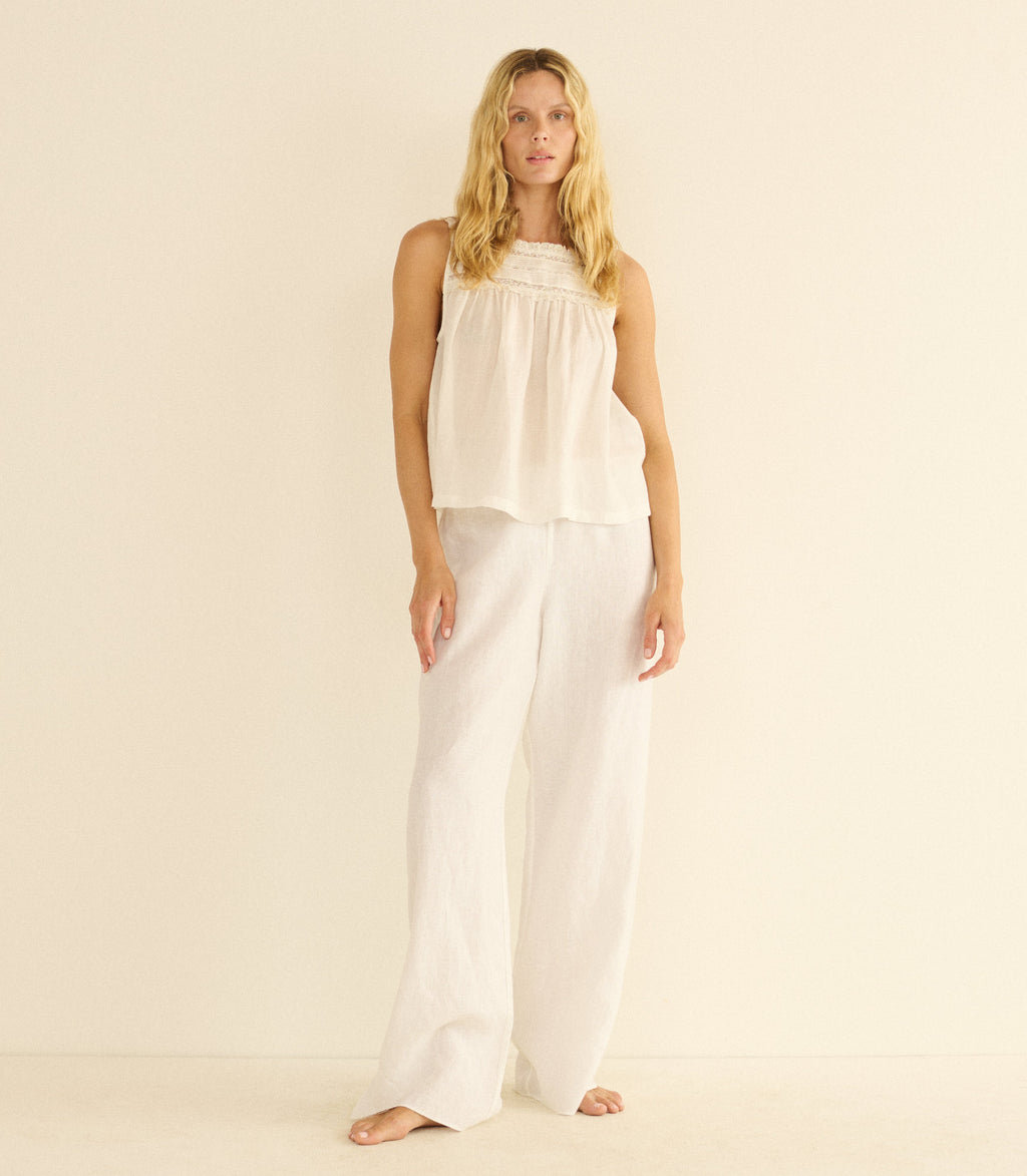 LAVON LINEN PANT -- SALT