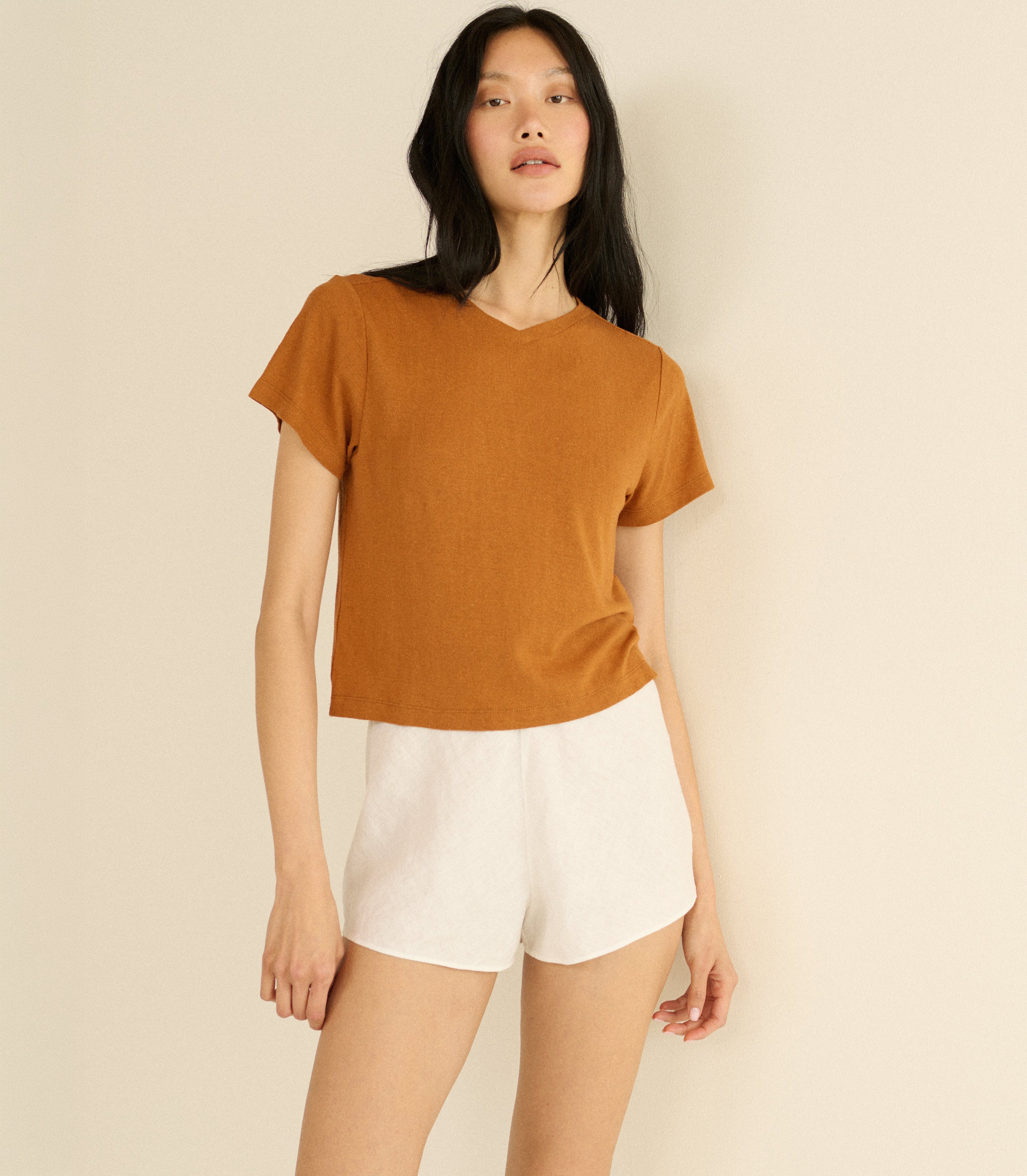 LOREN LINEN SHORT -- SALT