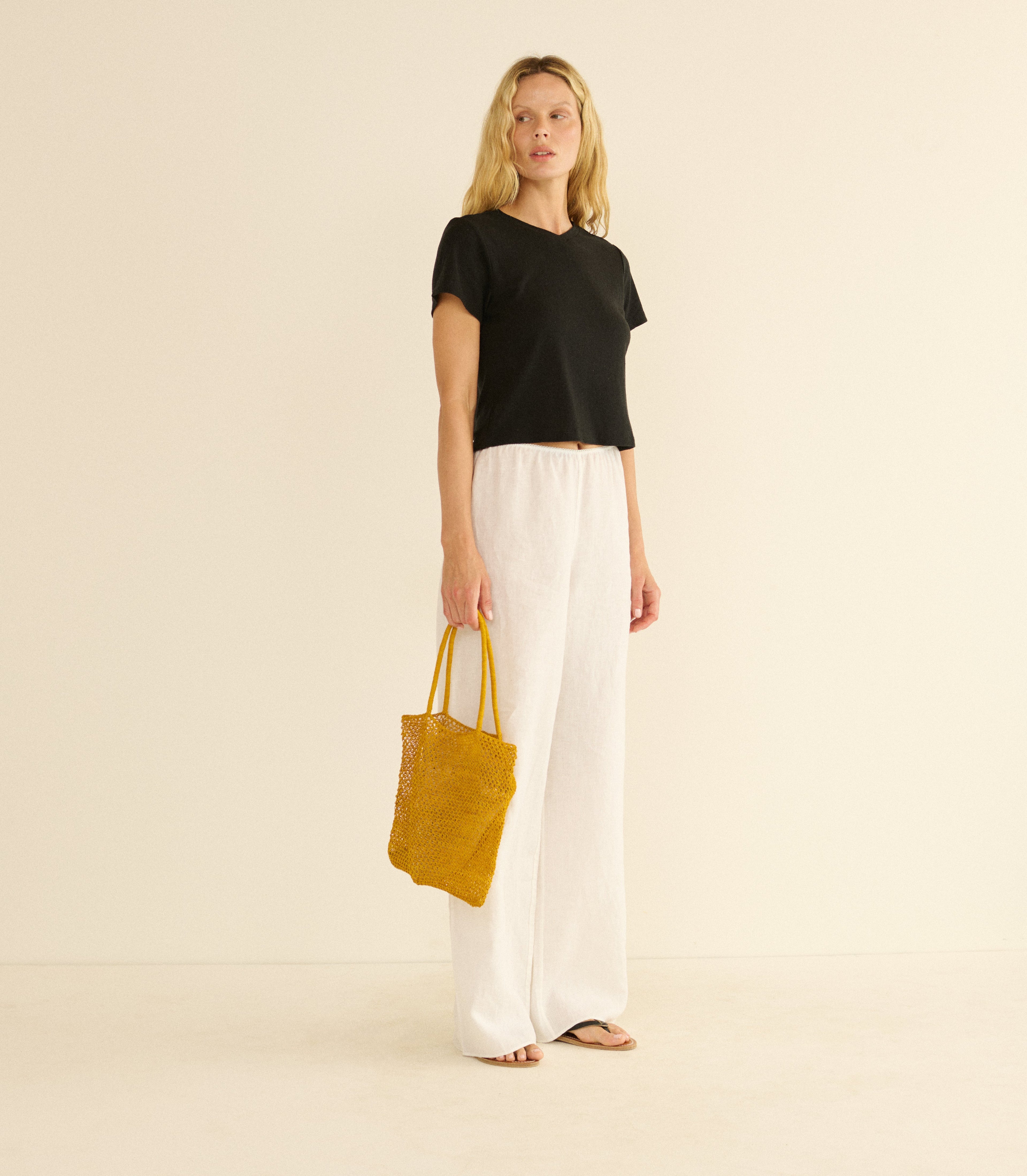 LAVON LINEN PANT -- SALT
