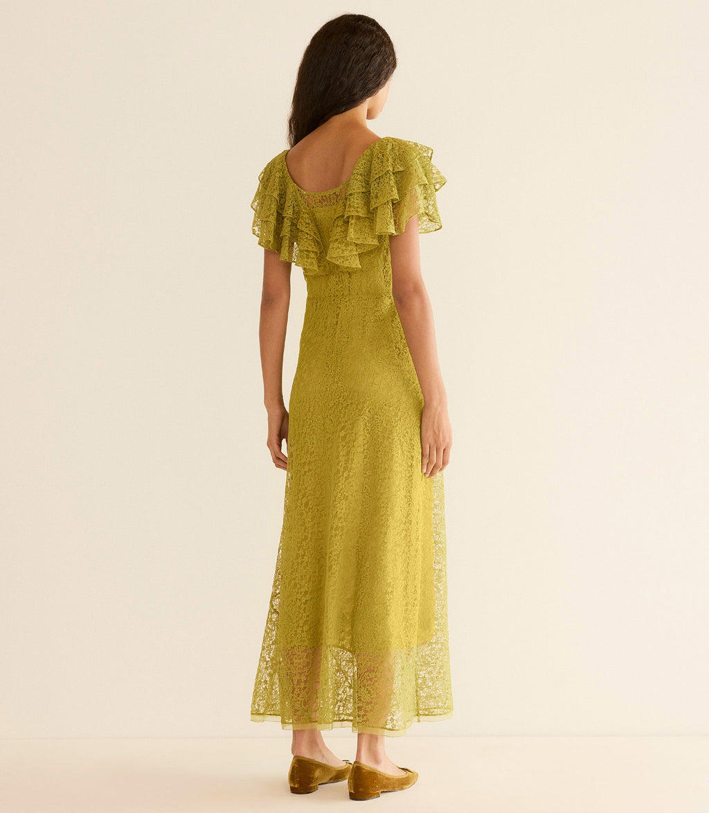 NEVARA DRESS -- GREEN TEA