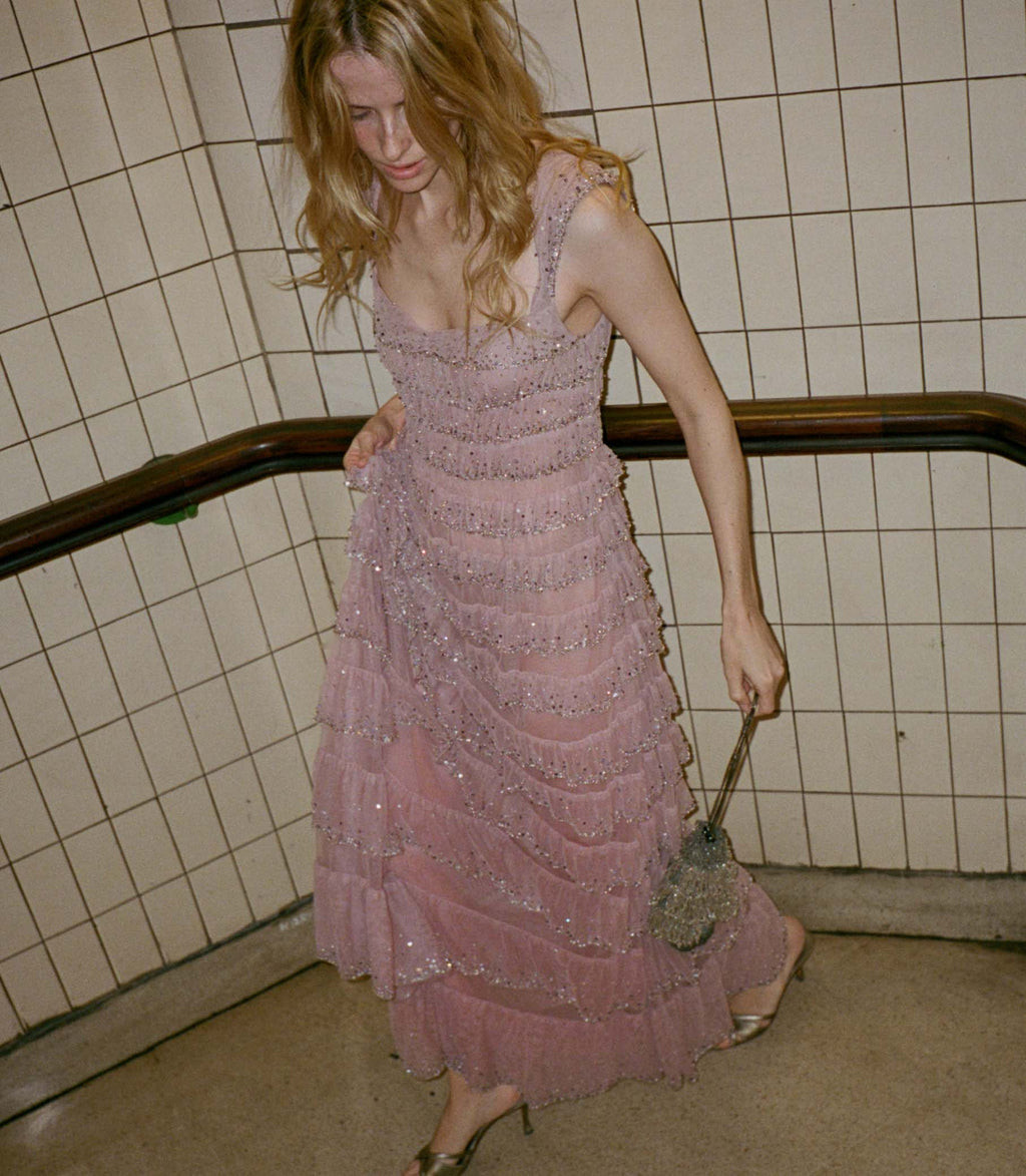 PIERRETTE DRESS -- PALE ROSE