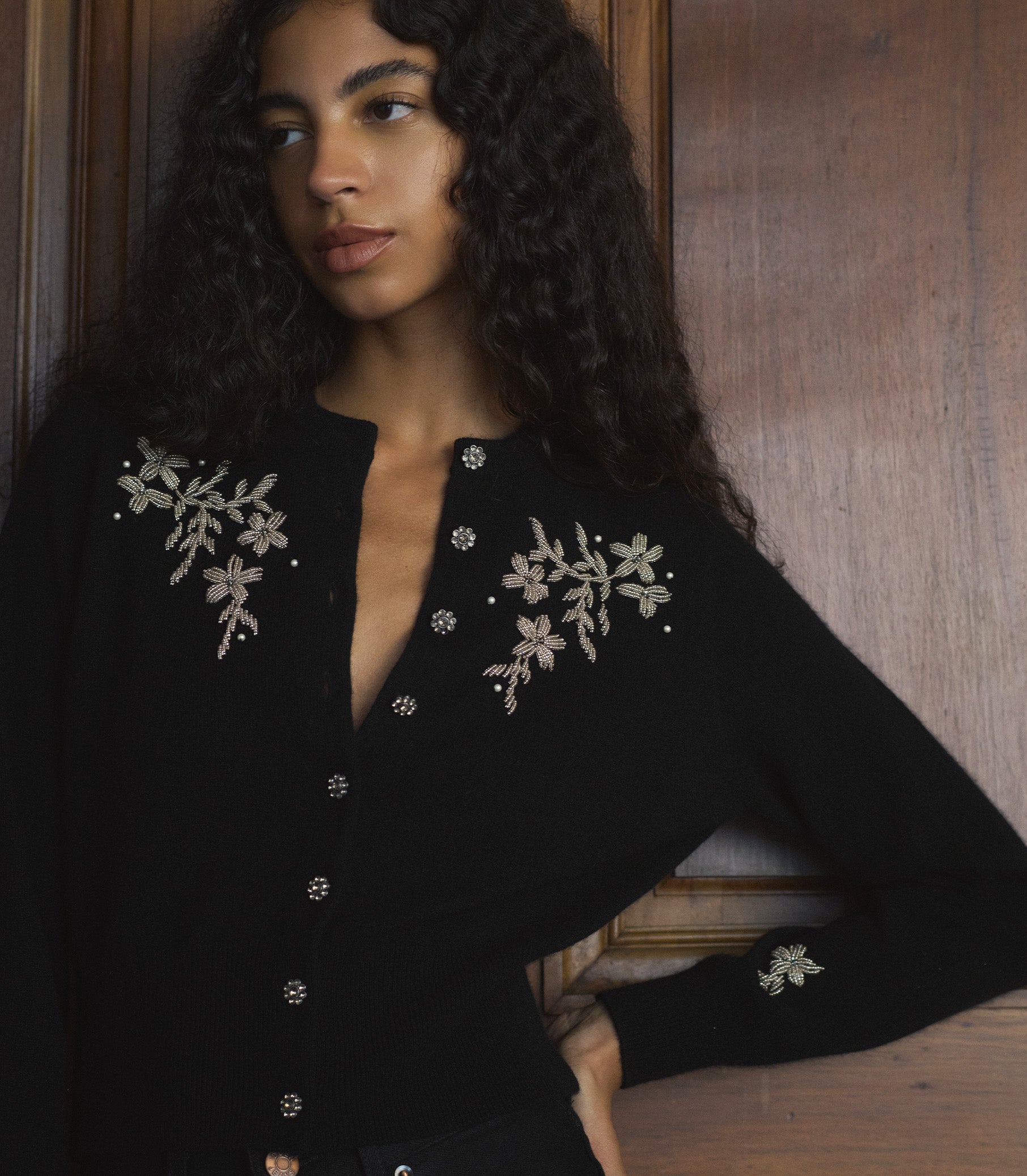 TRESOR CARDIGAN -- BLACK